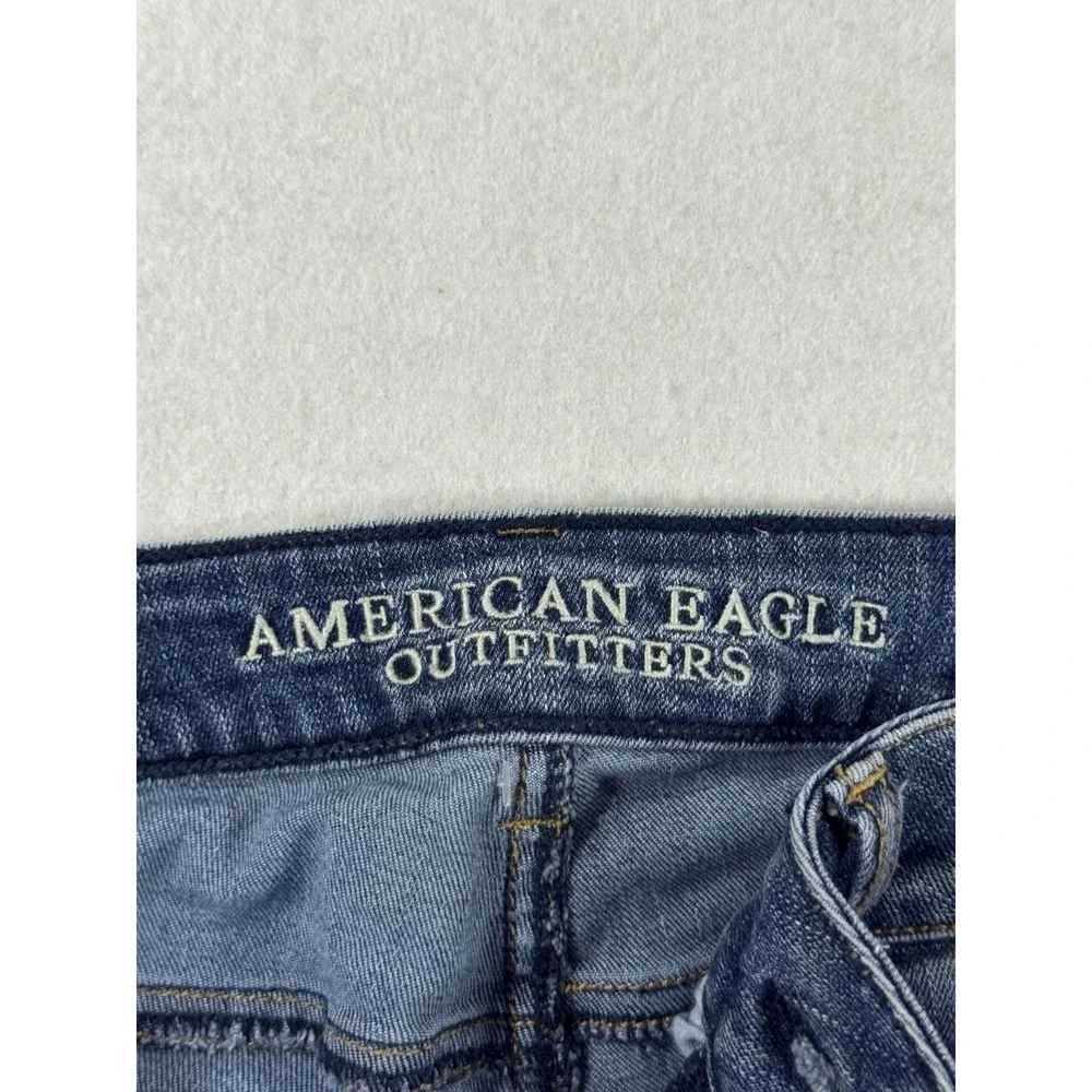 American Eagle Jegging Ankle Jeans Women's Size 2 Super Stretch Moto Zipper - Picture 9 of 14